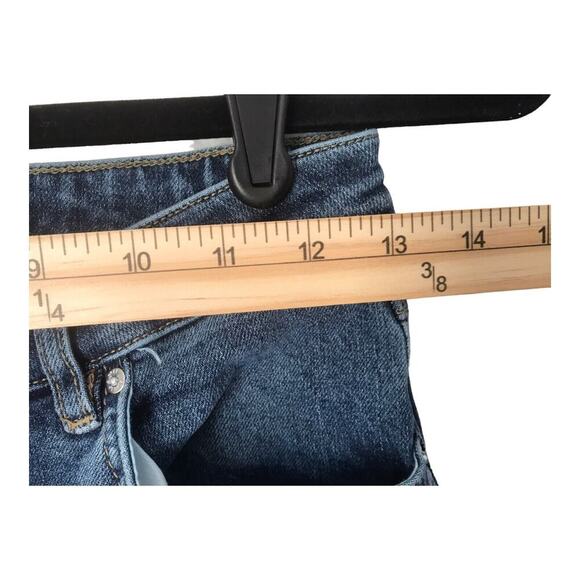 Free People Jeans Womens Size W 27R Wide Leg Flare Raw Hem Mid Rise Medium Wash - Picture 8 of 13